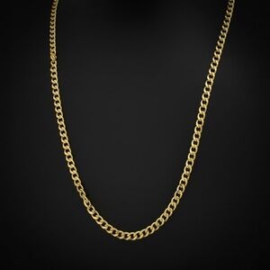 Solid 10K Yellow Italian Gold Cuban Link Chain Necklace for Men 18” 2.9mm